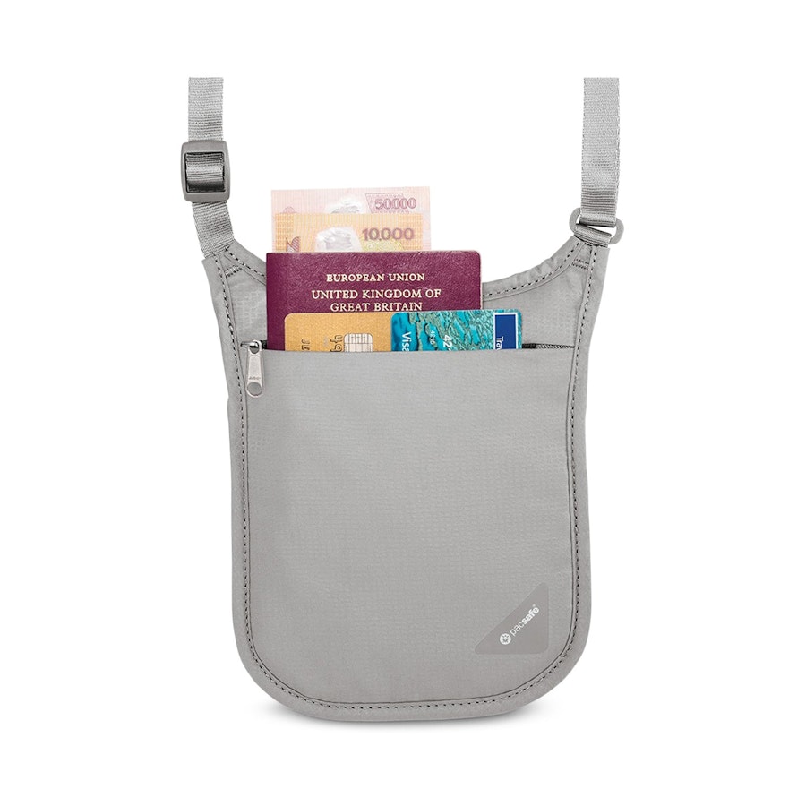 Pacsafe Coversafe V75 RFID Blocking Neck Pouch Grey Grey