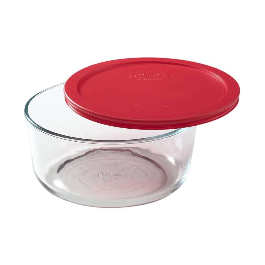 Pyrex Simply Store 7 Cup (1.65L) Round Dish Red Red