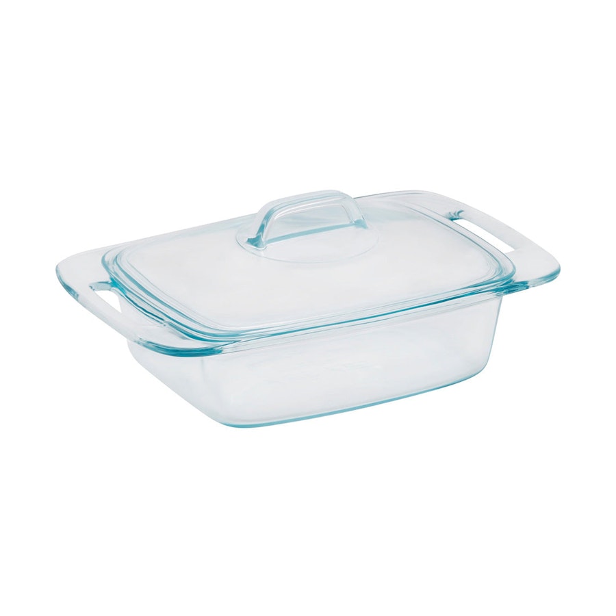 Pyrex Easy Grab 1.9L Glass Covered Casserole Dish Clear Clear