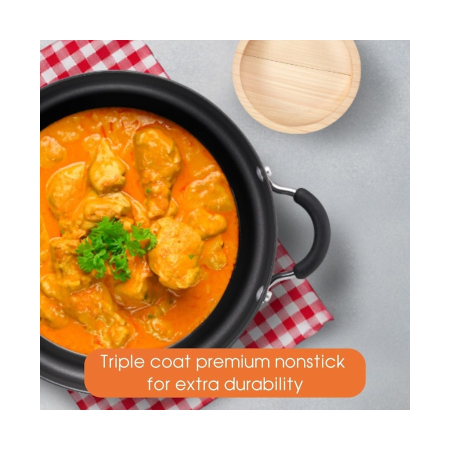 Raco Contemporary Non-Stick Induction 28cm/4.7L Covered Sauteuse Black Black