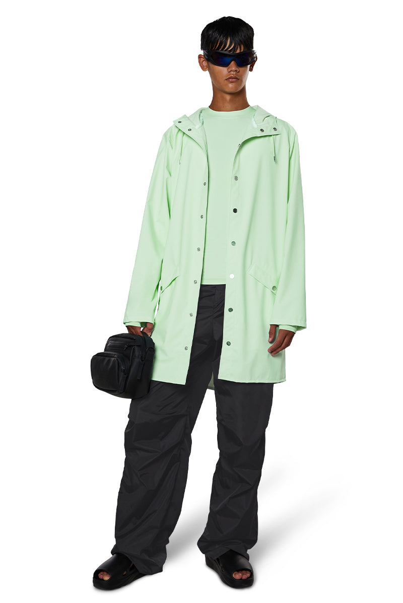 Rains long sale jacket dusty mint