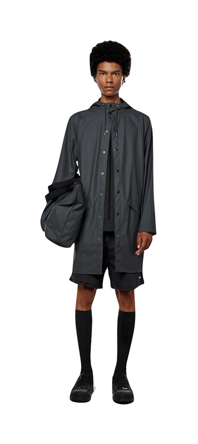 Rains Long Jacket Slate XL