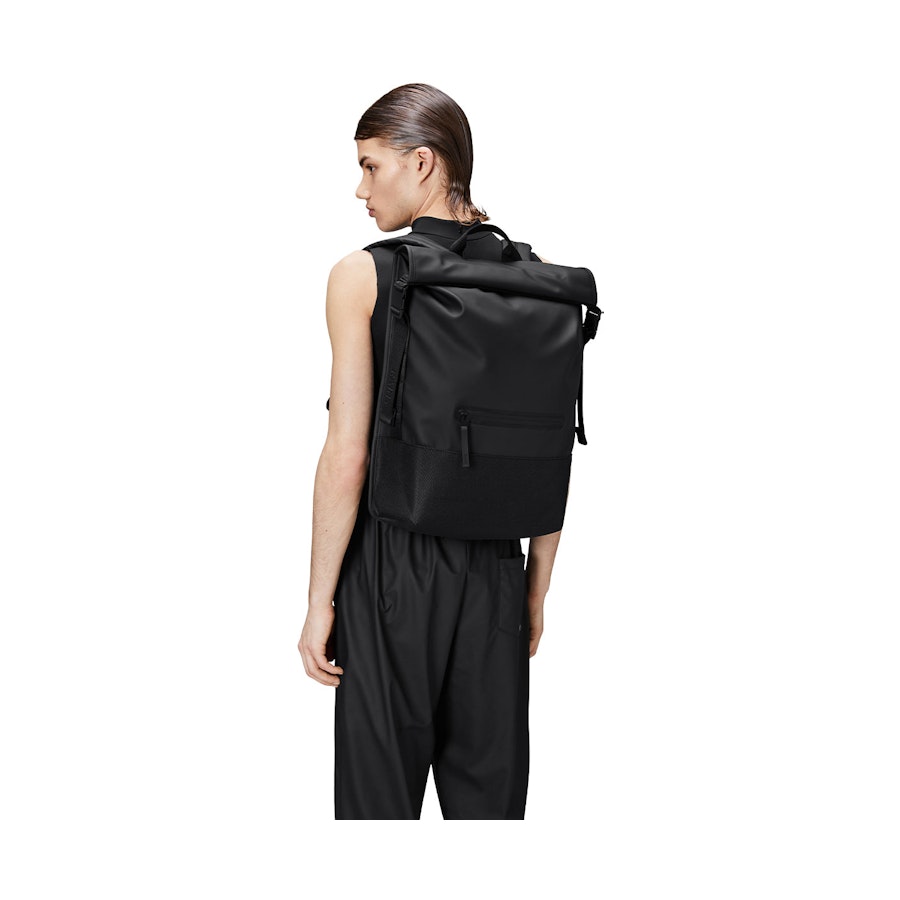 Rains Trail Rolltop Backpack Black Black