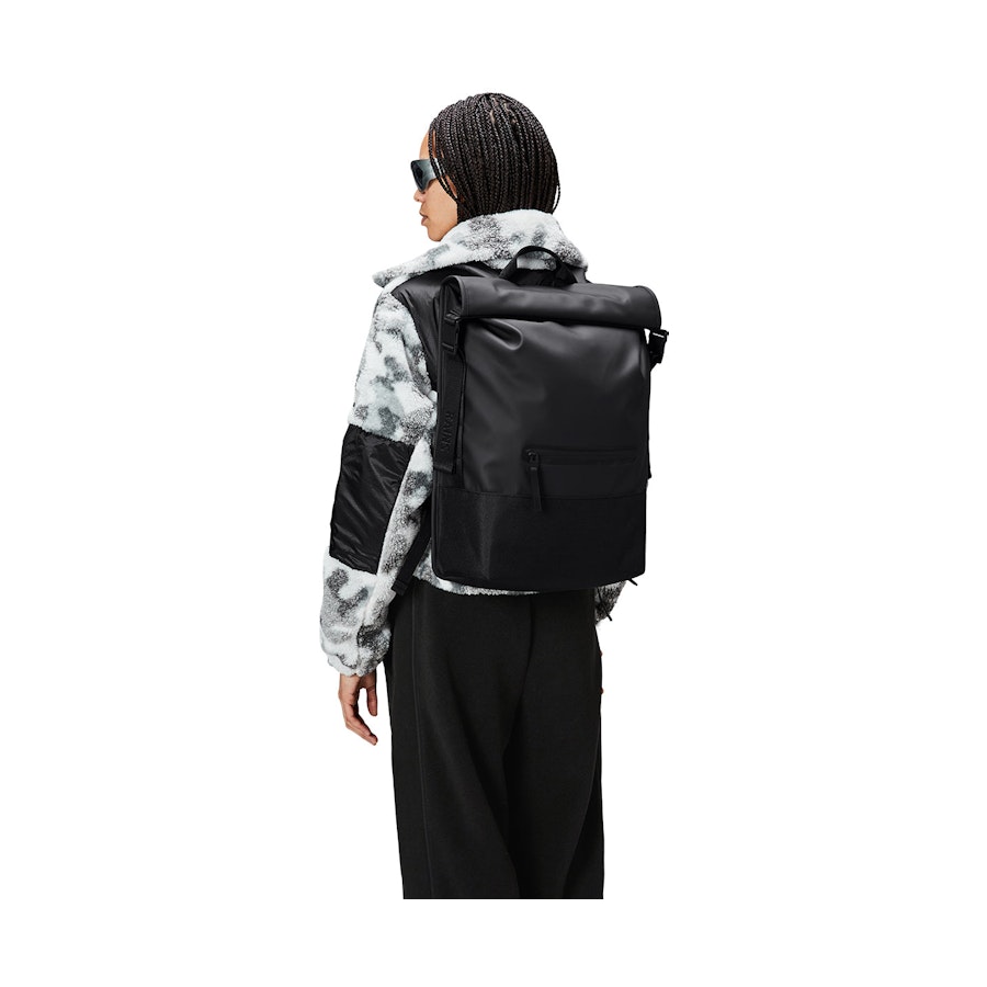 Rains Trail Rolltop Backpack Black Black