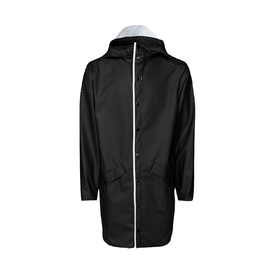 Rains Long Jacket Black Reflective XL