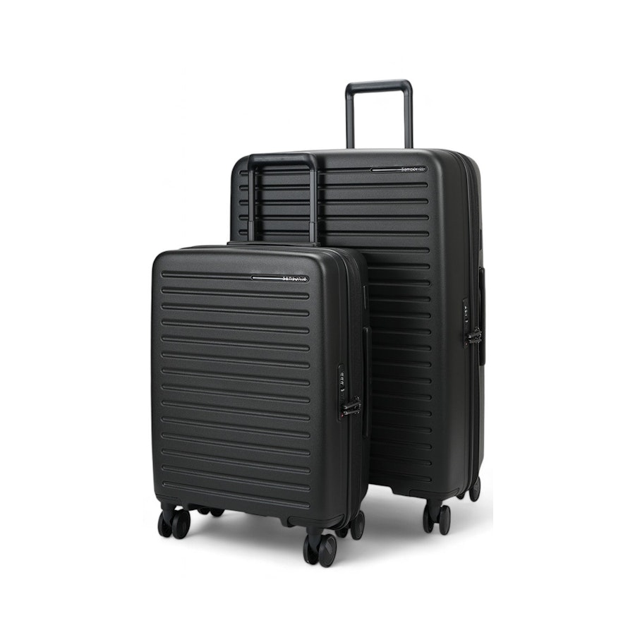 Samsonite Restackd 55cm & 75cm Hardside Luggage Set Black Black