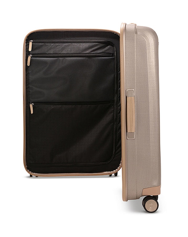 Samsonite Lite-Cube Prime 76cm CURV Checked Suitcase Matte Ivory Gold Matte Ivory Gold