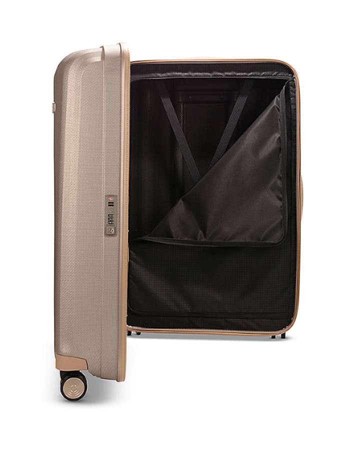 Samsonite Lite-Cube Prime 82cm CURV Checked Suitcase Matte Ivory Gold Matte Ivory Gold