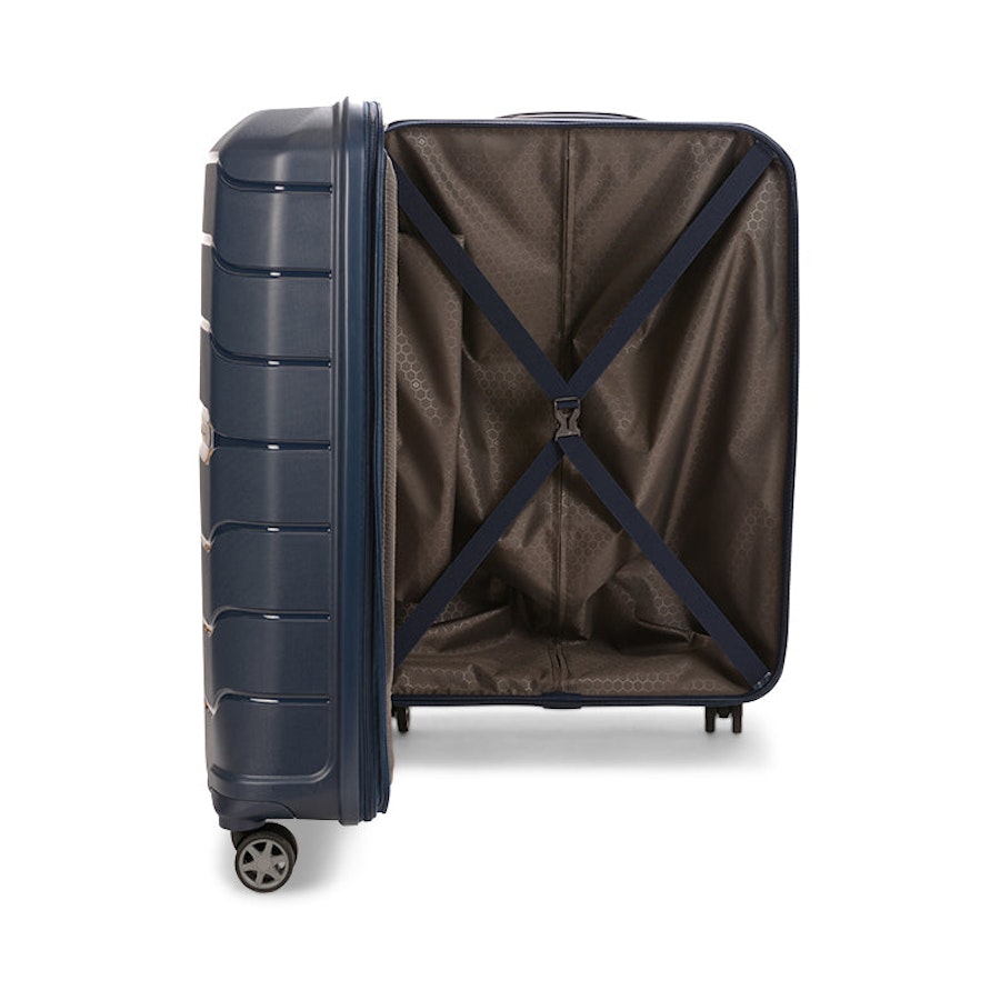 Samsonite Oc2lite 68cm Hardside Checked Suitcase Navy Navy