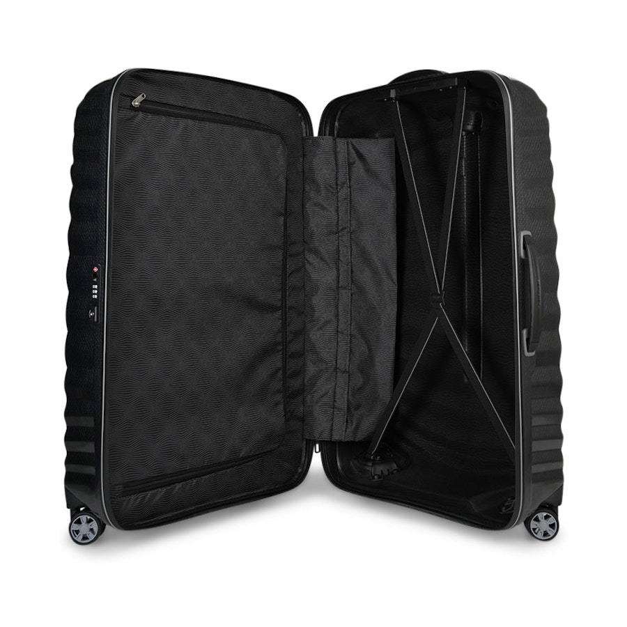 Samsonite Lite-Shock Sport 75cm CURV Checked Suitcase Black Black