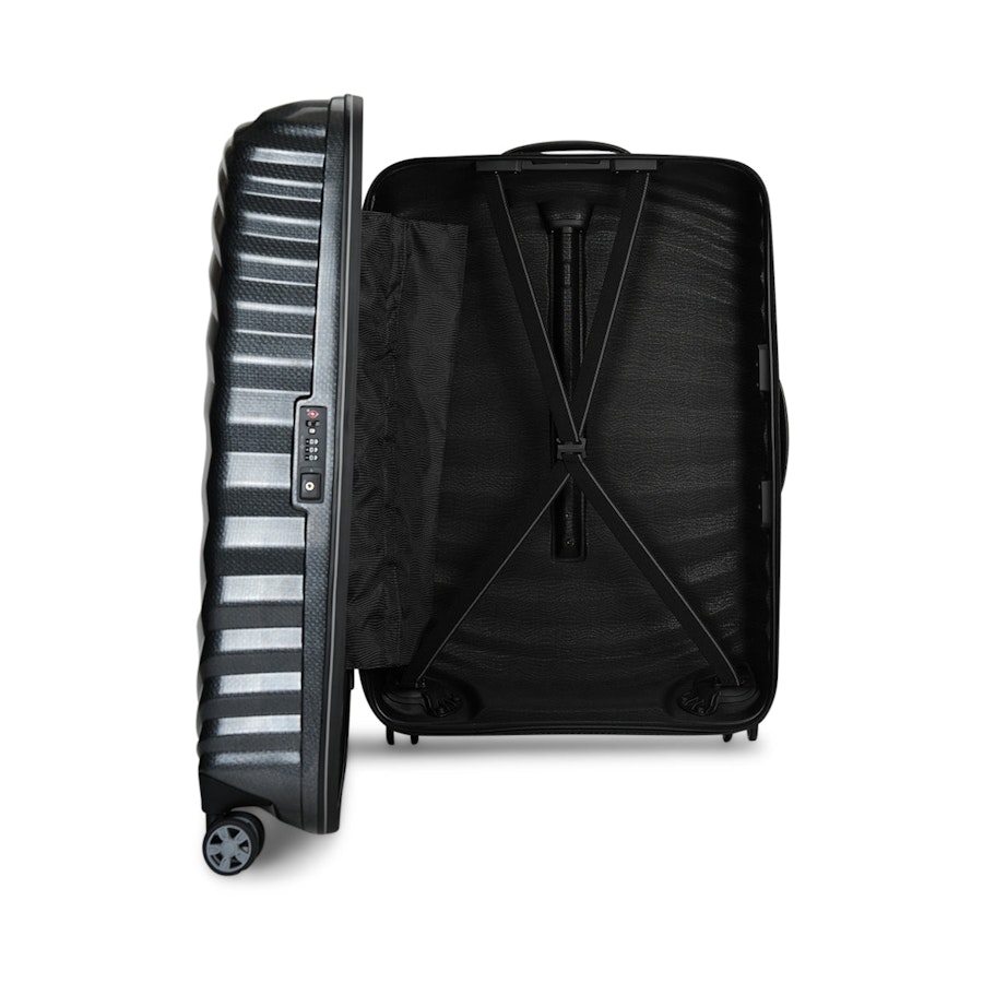 Samsonite Lite-Shock Sport 75cm CURV Checked Suitcase Black Black