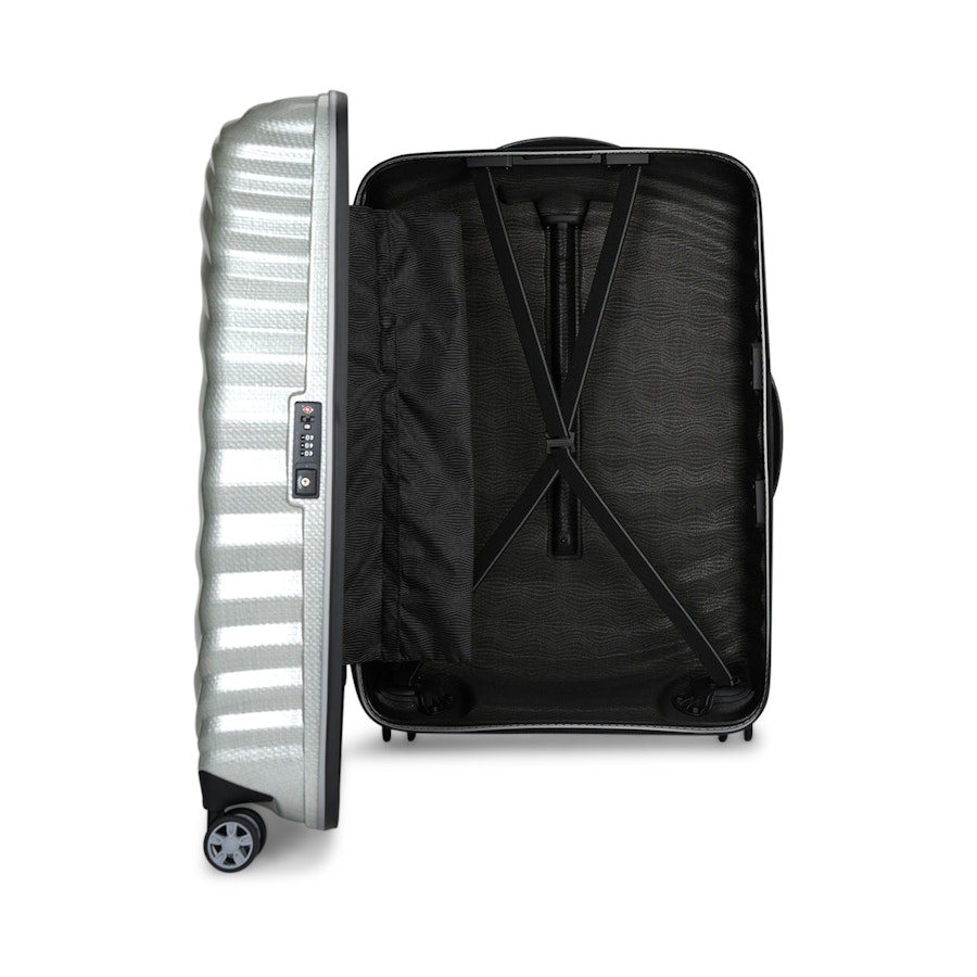 Samsonite Lite-Shock Sport 75cm CURV Checked Suitcase Silver Silver