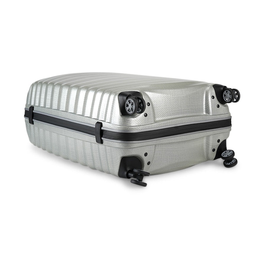 Samsonite Lite-Shock Sport 75cm CURV Checked Suitcase Silver Silver