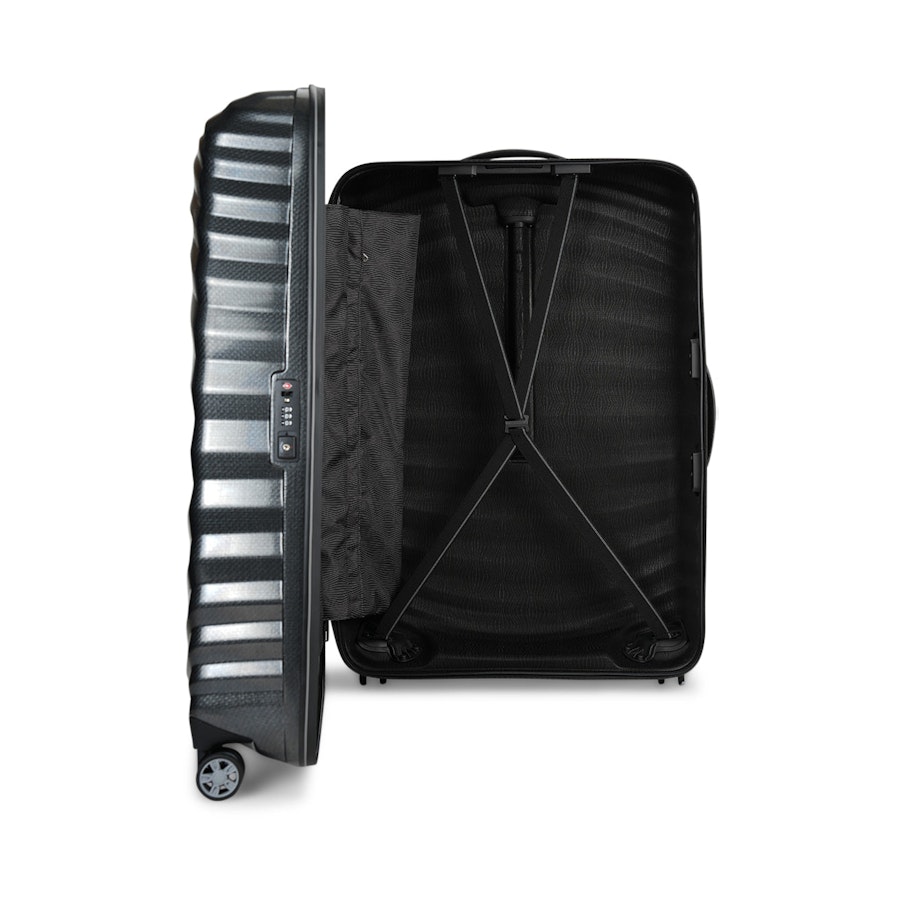 Samsonite Lite-Shock Sport 81cm CURV Checked Suitcase Black Black