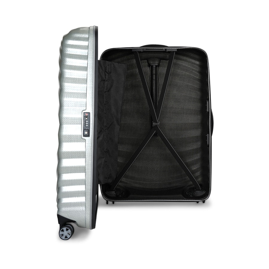 Samsonite Lite-Shock Sport 81cm CURV Checked Suitcase Silver Silver