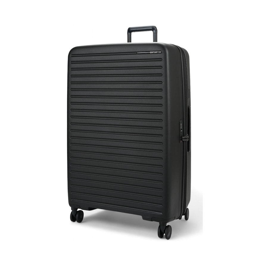 Samsonite Restackd 81cm Hardside Checked Suitcase Black Black