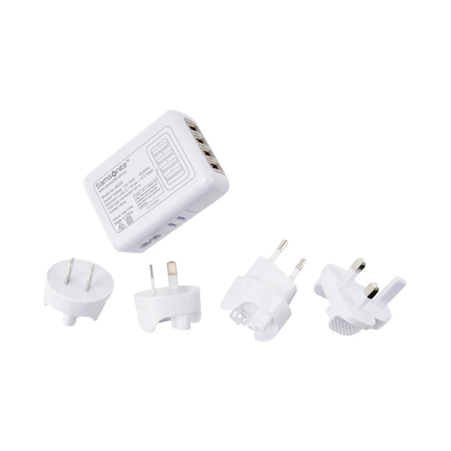 Samsonite Worldwide Interchangeable 4x USB Travel Adapter White White