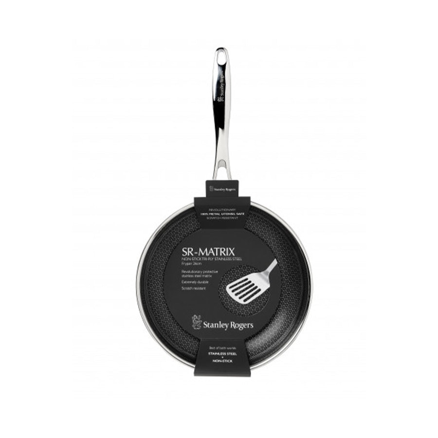 Stanley Rogers Matrix 26cm Non-Stick Frypan Stainless Steel Stainless Steel