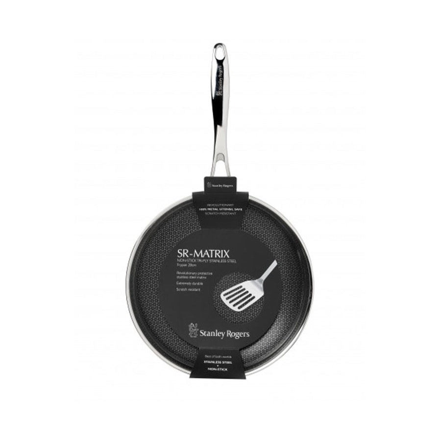 Stanley Rogers Matrix 28cm Non-Stick Frypan Stainless Steel Stainless Steel