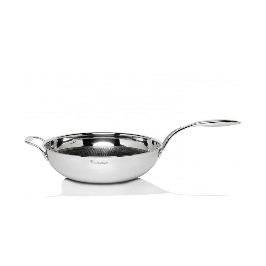 Stanley Rogers Matrix 32cm Non-Stick Wok Stainless Steel Stainless Steel