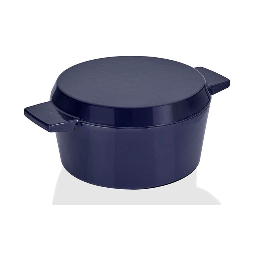Stanley Rogers Cast Iron 28cm (6.5L) French Oven Grill Duo Midnight Blue Midnight Blue