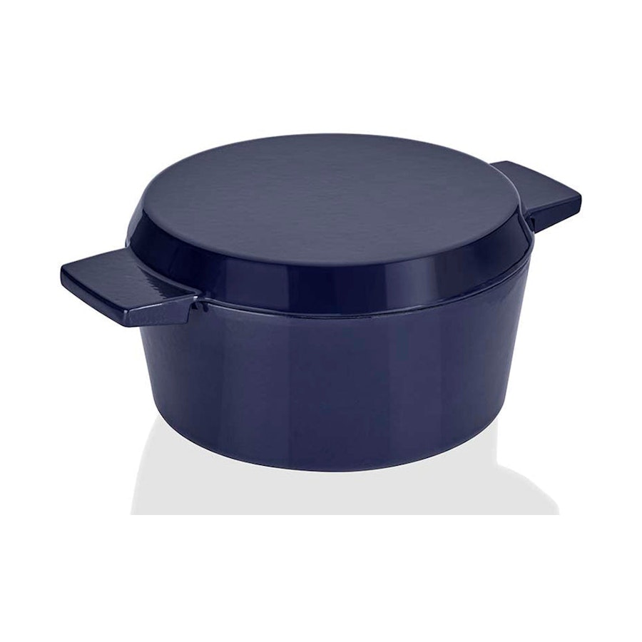 Stanley Rogers Cast Iron 24cm (3.5L) French Oven Grill Duo Midnight Blue Midnight Blue