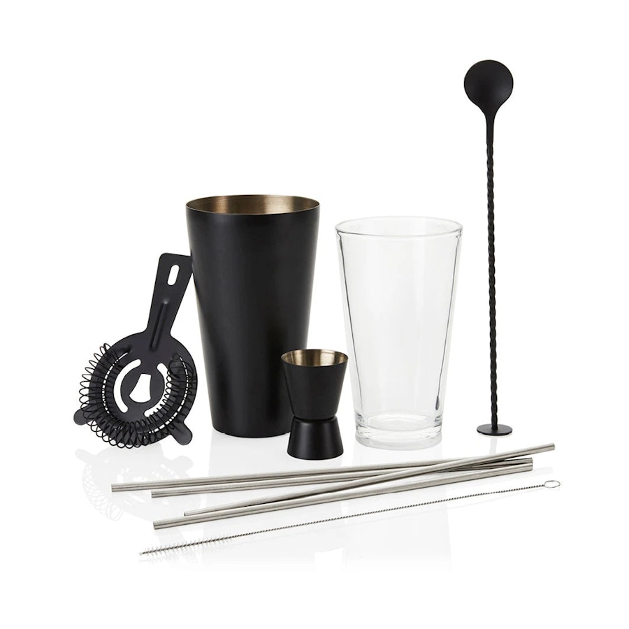 Stanley Rogers 10 Pce Stainless Steel Cocktail Set Black Black