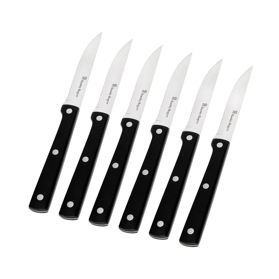 Stanley Rogers Bistro Steak Knives 6 Piece Set Black Black