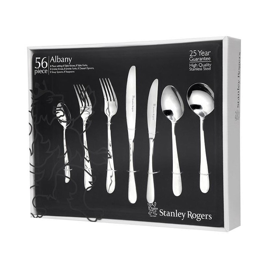 Stanley Rogers Albany 56 Piece Cutlery Set Stainless Steel Stainless Steel
