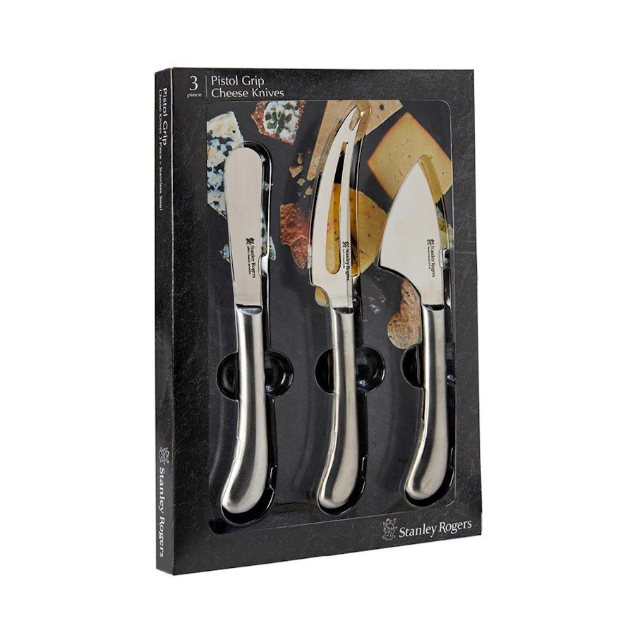 Stanley Rogers Pistol Grip Cheese Knife 3 Piece Set Stainless Steel Stainless Steel