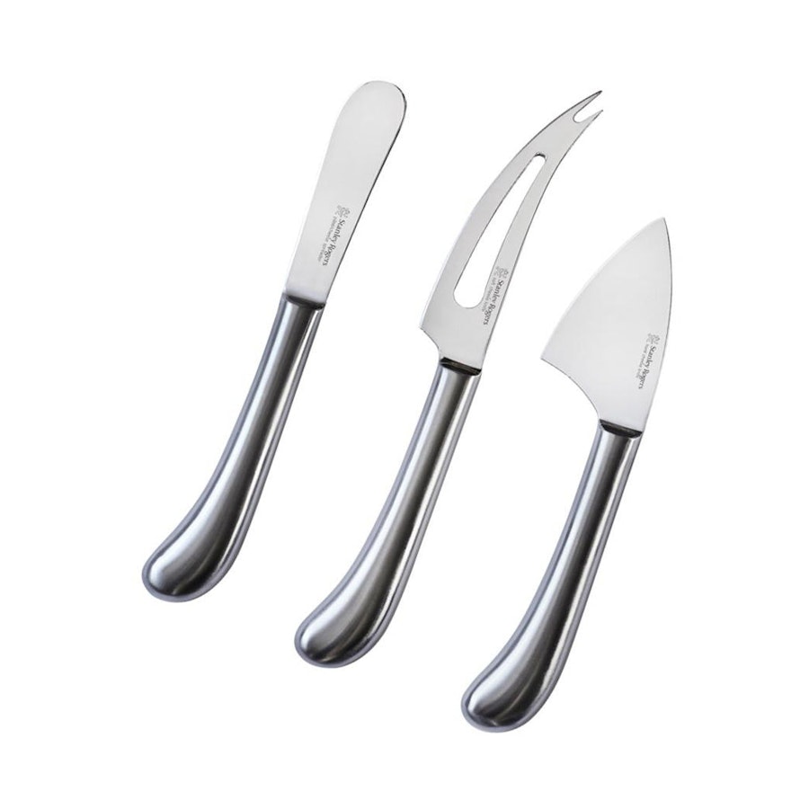 Stanley Rogers Pistol Grip Cheese Knife 3 Piece Set Stainless Steel Stainless Steel