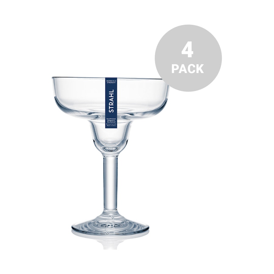 Strahl Design+ 473ml Plastic Margarita Glass Set of 4 Clear Clear
