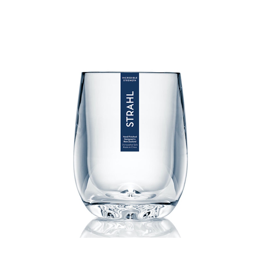 Strahl Design+ 247ml Plastic Stemless Wine Glass Gift Pack of 4 Clear Clear