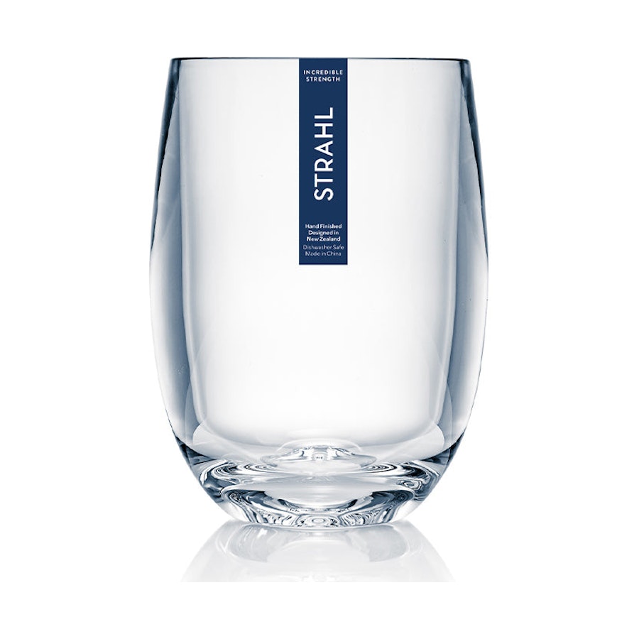 Strahl Design+ 384ml Plastic Stemless Wine Glass Set of 4 Clear Clear
