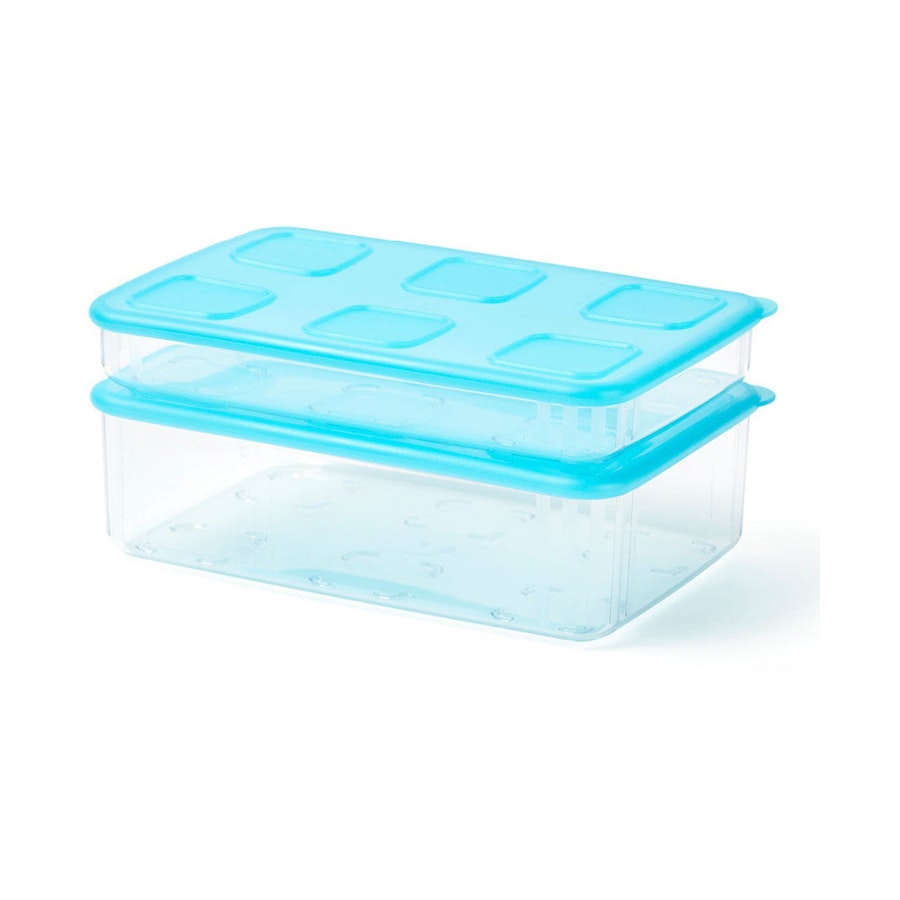 Tupperware Clear Mates Large Rectangle Deli Container Set Blue Blue