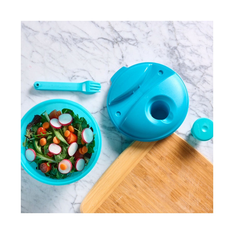 Tupperware Salad On The Go Set Blue/Green Blue/Green