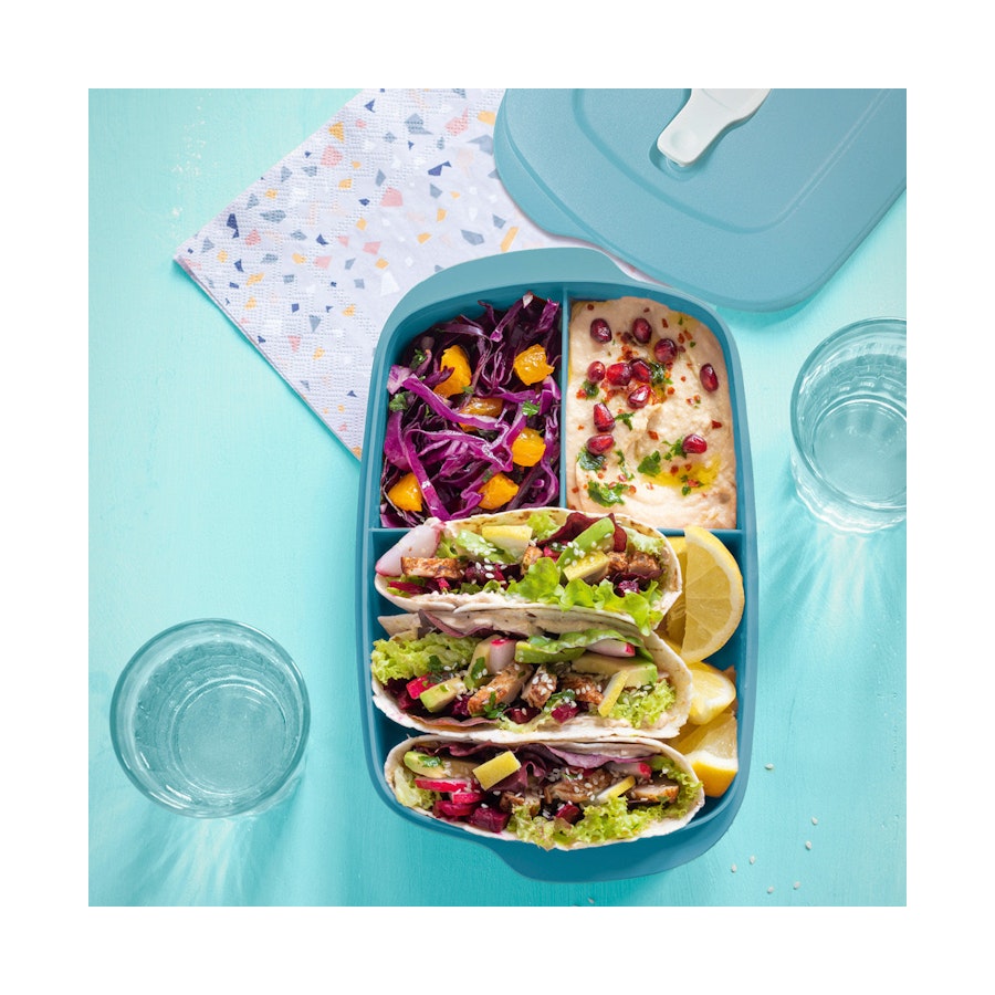Tupperware Store, Serve & Go Lunchbox 1L Dolphin Blue Dolphin Blue