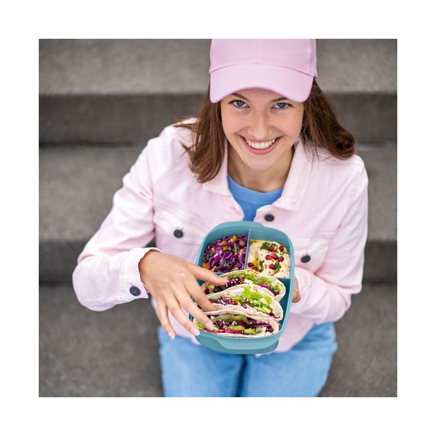 Tupperware Store, Serve & Go Lunchbox 1L Dolphin Blue Dolphin Blue