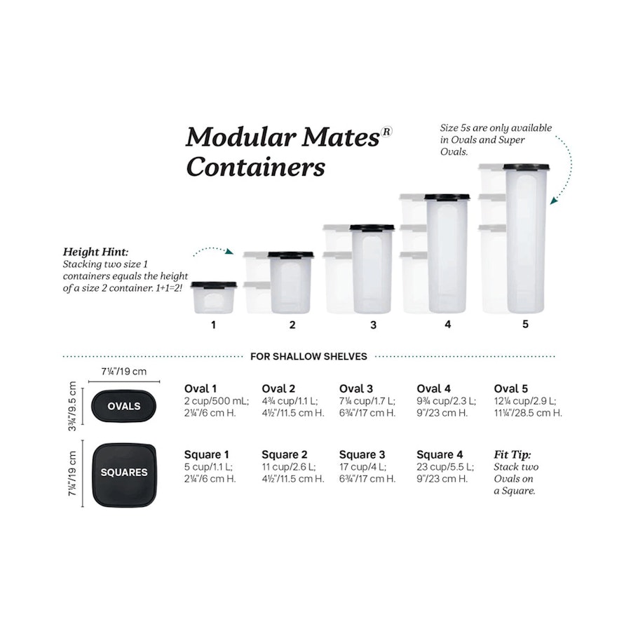 Tupperware Modular Mates Square #2 Black Black