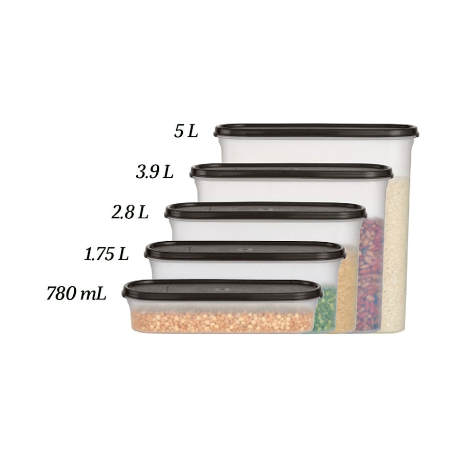 Tupperware Modular Mates Super Oval #3 (Set of 4) Black Black