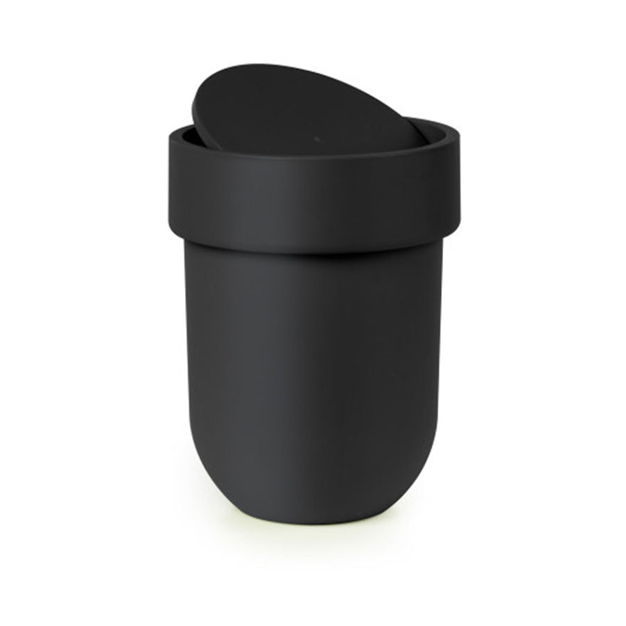 Umbra Touch Waste Can with Lid Black Black