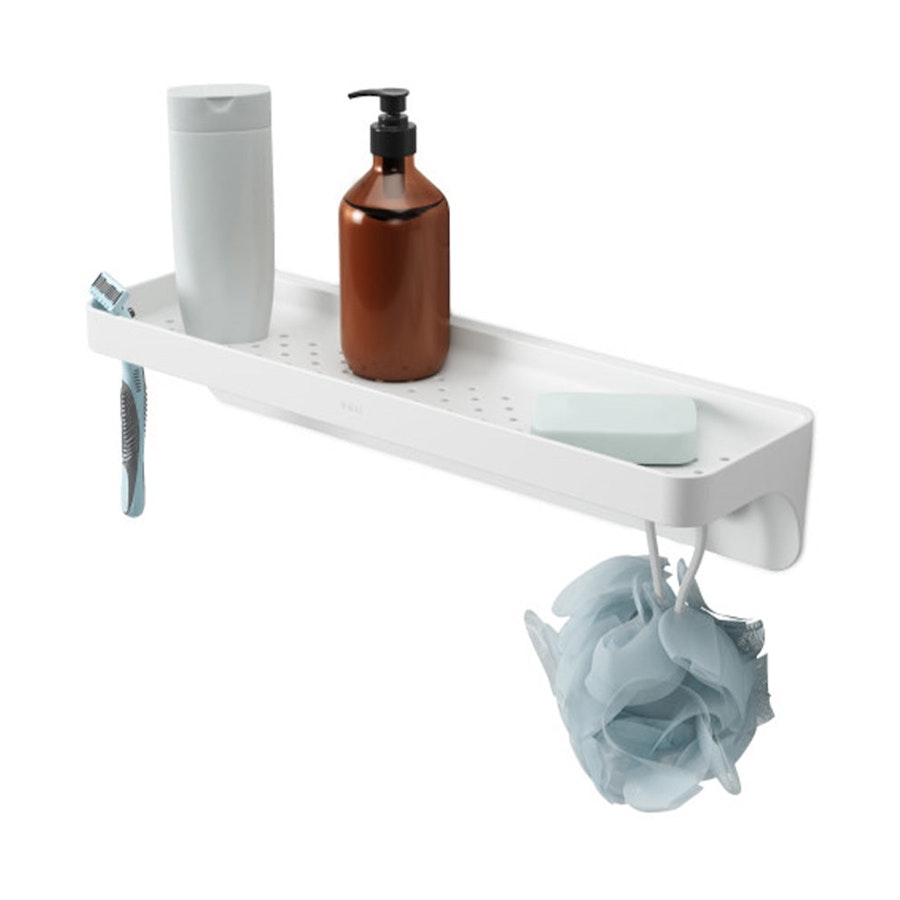 Umbra Flex Sure-Lock Bathroom Storage Shelf White White