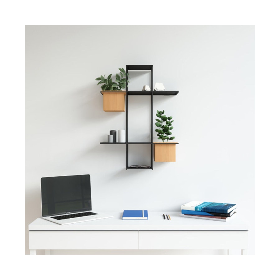 Umbra Cubist Multi Shelf Wall Display Sand/Black Sand/Black