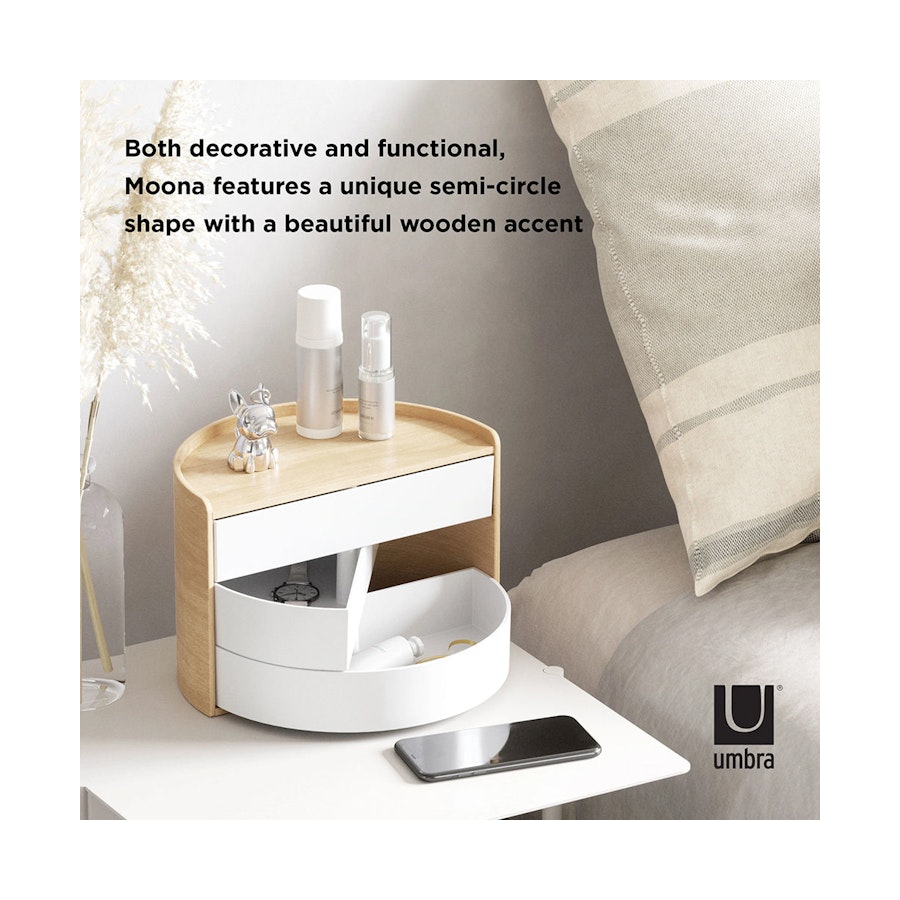 Umbra Moona Storage Box White/Natural White/Natural