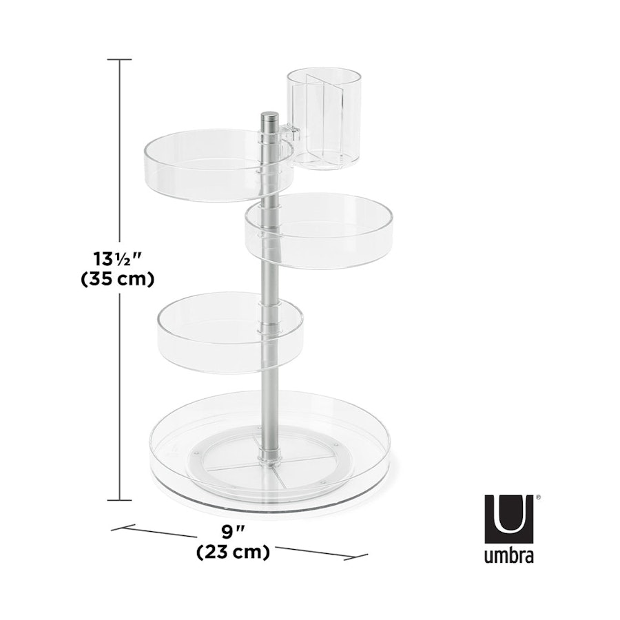 Umbra Pirouette Cosmetic Organiser Clear/Nickel Clear/Nickel