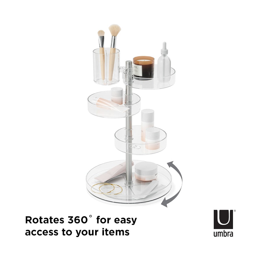 Umbra Pirouette Cosmetic Organiser Clear/Nickel Clear/Nickel