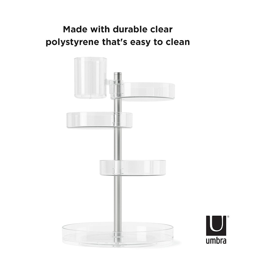 Umbra Pirouette Cosmetic Organiser Clear/Nickel Clear/Nickel