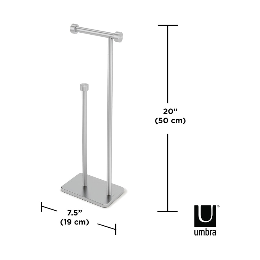 Umbra Cappa Toilet Paper Holder & Reserve Nickel Nickel