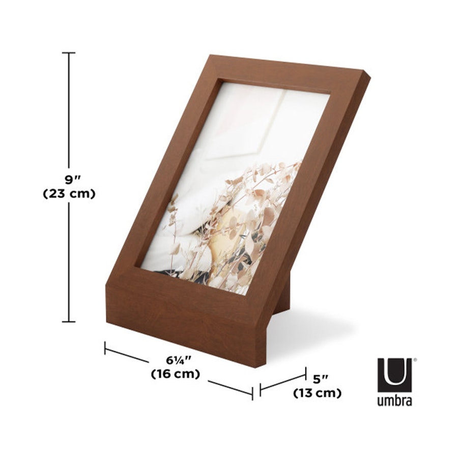 Umbra Podium Picture Frame (13cm x 18cm) Light Walnut Light Walnut