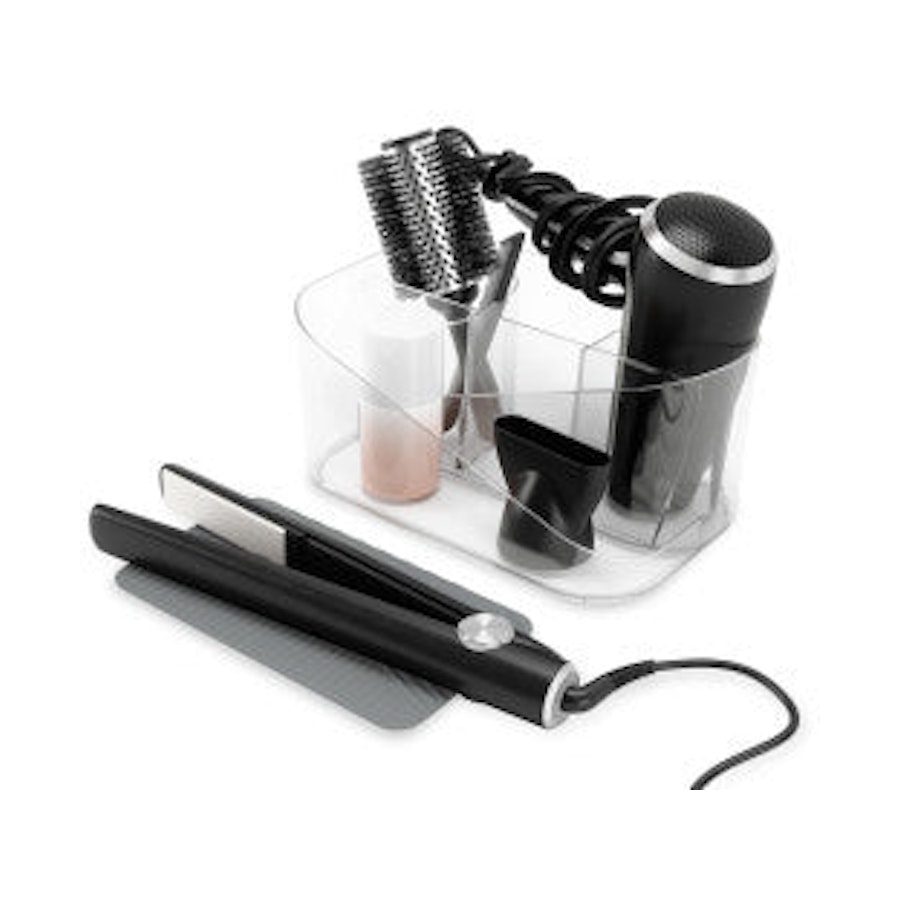 Umbra Glam Hair Tool Organiser Charcoal Clear Charcoal Clear